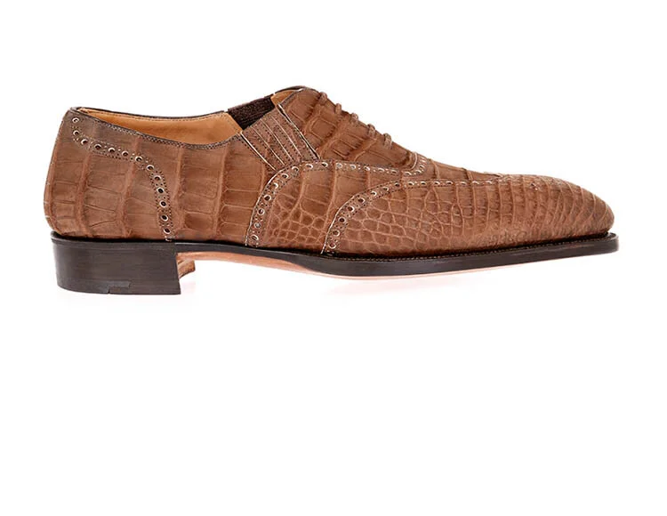 Churchill - Brown Nubuck Alligator | Discover Quality